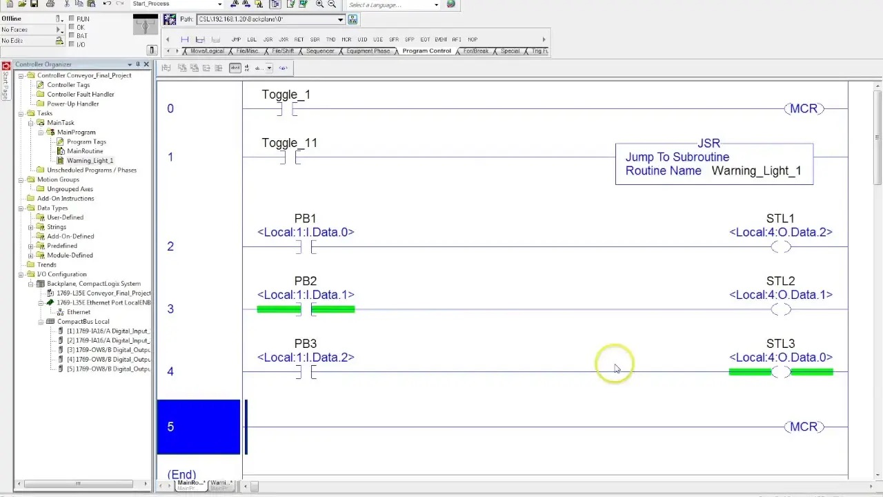 Ladder logic in Allen-Bradley RSLogix 5000